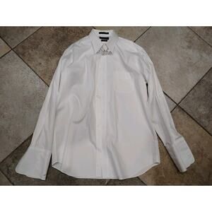 Nwot Paul Frederick White Mens Button Down Shirt Two Ply Cotton 16.5 X 35